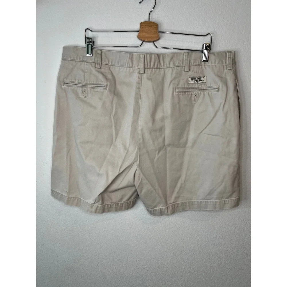 Polo Ralph Lauren Mens Andrew Short Pleated Chino Cotton Tan 40